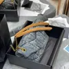 نمط كلاسيكي غسل الدنيم حقيبة الكماليات مصممين النساء s pochette الفاخرة بتفت سلسلة رعاة البقر crossbody طيات رفرف المغلف messenger