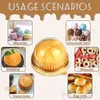 Baking Moulds 150 Pcs Clear Plastic Mini Cupcake Boxes Muffin Pod Dome Cake Container Box Individual Dessert 221122