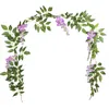 Flores decorativas Simulação Rattan Strip Wisteria montada na parede Via de flores artificial para casamento Diy Craft Home Party Kids Room