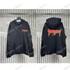 xinxinbuy Männer Designer Hoodie Sweatshirt zerstörte Buchstaben drucken Handbemalte Tasche Reißverschluss Paris Frauen Schwarz Braun Weiß Übergröße XS-L
