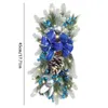 Decoratieve bloemen Kerst ornament krans versierde slinger met lichten decoraties Bell Ribbon Pine Cone #T2G