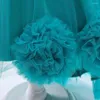 Flickklänningar Fashion Flower Green Tulle Flowers 2022 Pageant for Girls First Communion Kids Prom