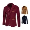 Herrdräkter Zogaa 2022 Fall Winter Men's Suit Jackor Solid Slim Fit Single Button Dress Men Fashion Corduroy Blazer