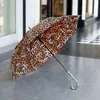 Parachase Fashion Leopard Pattern Umbrella Rain Women Windproof Long Handle Girls Brand Automatic Foldable 8K J2207227914383