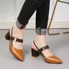 Dress Shoes Thick Pointy Sandals For Women Big Size Fashion Rough With A Character High Heel Summer