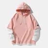 Hoodies Men's Patchwork Outwear Harajuku Hoodie Fashion Autumn Pullover Tops High Street Discual Wear 2021 Y2211