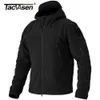 Men's Jackets TACVASEN Military Army Mens Fleece Tactical Combat Full Zip Hooded Coats Hiking Climbing Outerwear Causal Parka 221122