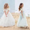 Kız Elbiseler Vestidos de Primera Comunion Papilio Kids Küçük Kızlar İçin İlk Cemaat Uzun Sevimli Çiçek Elbise Yapımı Fl