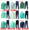 2022 World Brazil Tracksuit Soccer Jacket G.Jesus Coutinho Brasil Camiseta de Futbol Richarlison Brazil Football Mens Kids Kit Training Suit UNIFORES SURETEMENTS