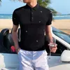 رجال Polos 2022 Summerbritish Polo Shirt Shirt Sleeve Label Temproidery Slim Men Business Carual Social Club Treprovable