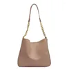Evening Bags Fashion Shoulder Ladies Casual Bucket Luxury Designer Women's Solid Color Retro Chain