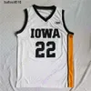 Dobra moda Hawkeyes Basketball Jersey University Kate Linkerak All Sewn Youth Men Men White Yellow Circle