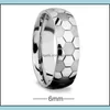 Кольца кольца из нержавеющей стали футбольная группа Ring Sport Pattern Rings for Wome Men Fashion Jewelry Drop Delive Dhxsr