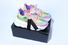 الأحذية غير الرسمية أحذية رياضية عاكسة سلسلة أحذية المدربين مصمم إيطاليا متعددة الألوان من جلد الغزال الأزهار لياوبارد ثلاثية بلاك مراقبة arr