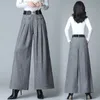 Women's Pants Capris Spring Woolen Wide Leg Trousers Women Pleated Casual Skirt Straight Fat 221122