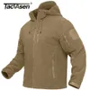 Giacche da uomo TACVASEN Spring Winter Fleece con cappuccio Mens Tactical Full-Zip Up Outdoor Windproof Hooded Warm Work Coat 221122
