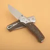 Promoción G1123 Cuchillo plegable de supervivencia D2 Satin Drop Point Blade G10 con mango de acero inoxidable Acampar al aire libre Senderismo EDC Pocket Folder Knives