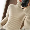 Damenpullover Herbst Winter Rollkragenpullover Doppelte Verdickung Lose Frauen Kaschmir- und Wollpullover Farben Mantel Große Größe Mädchen