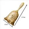 Party levererar Europe Golden Metal Restaurant Bar Counter Passing Dish Table Bell Hand Jingle Bells For Crafts A047