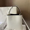 Shoulder Bags Ladies Bucket Bag Cowhide Leather Handebags Luxury Brand Designer Fashion Zipper Long Strap Metal Buckle 221122