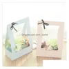 Storage Baskets Paper Flower Wrap Basket Foldable Hand Held Gift Box Portable Flowers Storage Baskets Thickening Design For Hanging Dhufa