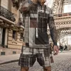 Felpe con cappuccio da uomo Felpe Tuta estiva da uomo Stile bohémien TShirt Short Set Fashion Outfit Tuta oversize Casual Streetwear Abbigliamento vintage maschile 221122