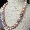 Chains Gorgeous 11-12mm Freshwater Pink Lavender Multicolor Pearl Necklace18"925silver