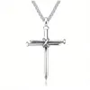 Pendant Necklaces Cross Necklace For Men Stainless Steel Nail Pendant Necklaces With 24 Inch Chain Jewelry Gift Drop Delivery Pendant Dhu47