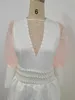 African Women Plus Size White Party Dress Vintage Puff Sleeve Cute Ruffle Tiered Layered Summer Spring Ladies Club Mini275L