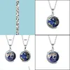 Andere sieraden Sets Tai Chi Yinyang Earth Map Time Gem Pendant ketting Dubbelzijdig glas Roterende bol kettingen trui ketting voor dhsxo
