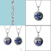 Autres ensembles de bijoux Tai Chi Yinyang Terre Carte Temps Gem Pendentif Collier Double Face Verre Rotatif Globe Colliers Chaîne De Chandail Pour Dhsxo