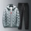 Heren down parka's dikker jas met broek sets winter warme parka tracksuit heren casual bovenkleding jas chaquetas hombre 221122