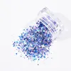 Nail Glitter 6Box/Set Spangles Pink Decor Loose Sparkly Flakes Art Holographic Sequin Hexagon-Shape 1523