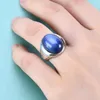 Cluster Rings Gem's Beauty 12x16 Big Oval Lab Star Sapphire Bezel Setting 925 Sterling Silver Classic Style For Women Fine Jewelry