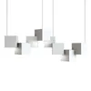 Lampes suspendues personnalité nordique LED Design noir/blanc Long Cube lumières salon moderne suspension lampe chambre Bar luminaires