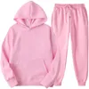 Men's Hoodies Sweatshirts Casual Solid Color Hoodie and Pants Hooded Sports Suit Men Women Flecce Sportswear Unisex Tracksuits Jogging Suits 2 Pieces Set 221122