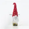 Christmas Decorations Santa Claus Wine Bottle Er Cartoon Sequin Faceless Doll Christmas Decoration Creative Bottles Sleeve Party Sup Dhimv