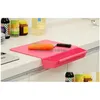 Chopping Blocks Cutting Block 2 In 1 Practical Pinkycolor With Dish Slot Economic Chop Blocks Plastic Non Slip Board Kitchen Tools 1 Dhsz4