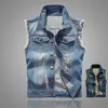 Gilet da uomo Gilet di jeans Strappato Giacca di jeans Hip Hop Jeans Cappotti Gilet Uomo Cowboy Marca senza maniche Canotta maschile Plus Size 6XL 221122