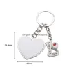 Party Favor Sublimation Par KeyChain Favor Metal Letter Gravering Charm Hearthaped Key Ring Romantic Valentines Day Gift 5517 Q2 DH3SA