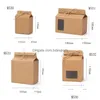 Emballage cadeau Boîte d'emballage de thé Carton Kraft Sac de papier plié Stockage de noix de nourriture debout Emballage 93 G2 Drop Livraison Home Garden Fe DHS3T