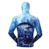 2023 الأداء قميص الصيد الرجال UPF 50 UV حماية أشعة الشمس السريعة جافة شبكية تبريد طويلة الأكمام ملابس الصيد 220815
