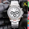40mm Diamond Watch for Men Automatic Mechanical Watches Gift Wristwatch Steel Folding Strap Luxury Wristwatches Blue White Black Orologi di lusso