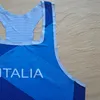 Herentanktops Italia National Team Man Fast Running Net Ademende Vest Speed ​​Professional Atleet Track Field Singlet aanpasbaar 221122