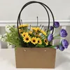 Hediye sargısı 6pcs Taşınabilir çiçek kutusu su geçirmez kağıt kullanışlı çanta kraft el çantası düğün gül buket düzenlemeleri ambalaj
