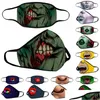 Máscaras de grife imprimindo máscara de poeira engraçada Halloween Face Mascherine palhaço divertido respirador lavável filtro unissex pm2.5 gota entrega dhh1l