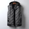 Herenvesten winterkap heren 6xl plus maat casual hoed afneembaar dikker vest homme massief warm mouwloos jasje man 221122