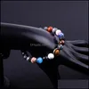 Kralen universum zonnestelsel zon satelliet armband lava rock tijger oog turquoise natuursteen kralen armbanden voor vrouwen mannen fashio dhiu9