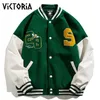 Kvinnors jackor retro amerikansk brev broderade jackor kvinnor y2k street hiphop trend baseball uniform plus size casual löst 221122