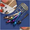 Spoons Stainless Steel Spoons Fruit Scra Mud Bilateral Serrated Household Baby Food Supplement Dredging Spoon Drop Delivery Home Gar Dh3Oh